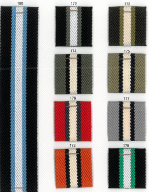 devanet webbing belts stripe colour options